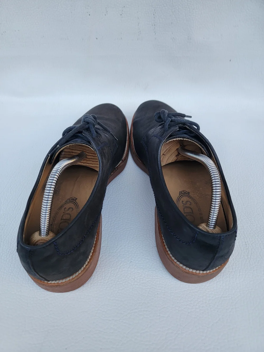 Tod’s Suede Derby Shoes In Blue Men 9.5 casual Lace Up The shoes show signs of n